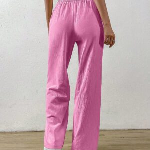 SHEIN EZwear Pantalon Long Taille À Cordon De Serrage Uni