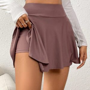 SHEIN PETITE Jupe Deux-en-un À Large Ceinture Pour Femmes