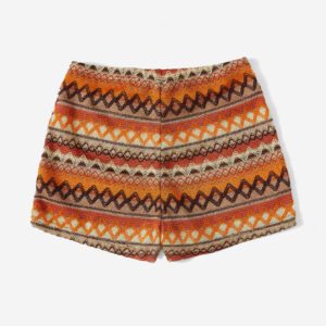 SHEIN WYWH Shorts De Vacances Femme Wywh Avec Impression Géométrique À La Taille Nouée En Kaki