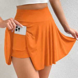SHEIN Relaxiva Jupe-culotte à taille haute avec poche pour téléphone, vêtements pour le Nouvel An