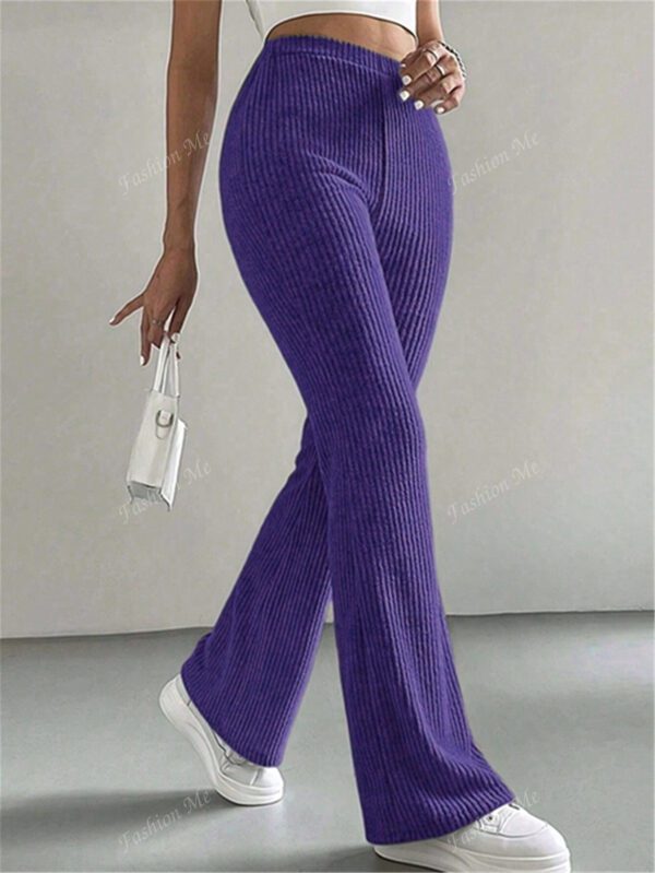 Leggings casual en tricot de couleur unie simple – Image 9
