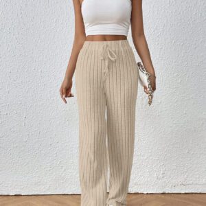 SHEIN Frenchy Pantalon Unicolore À Nœud Côtelé