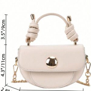 Mini sac selle à rabat avec chaîne, sac tendance casual business pour femme, parfait pour le bureau, les affaires et le travail