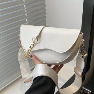 Sac bandoulière en chaîne à la mode, sac à selle minimaliste pour femme, petit sac à bandoulière simple et sac à rabat