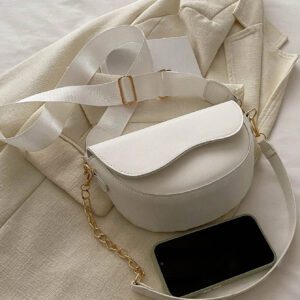 Sac bandoulière en chaîne à la mode, sac à selle minimaliste pour femme, petit sac à bandoulière simple et sac à rabat