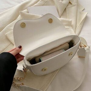Sac bandoulière en chaîne à la mode, sac à selle minimaliste pour femme, petit sac à bandoulière simple et sac à rabat