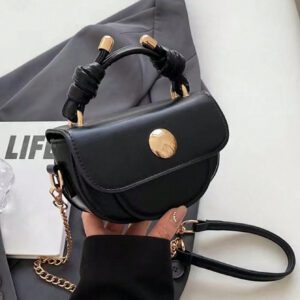 Sac à rabat mini avec chaîne, sac décontracté tendance pour femmes, parfait pour le bureau, les affaires et le travail