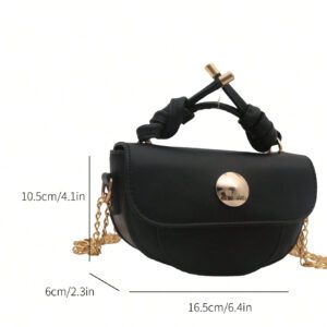 Sac à rabat mini avec chaîne, sac décontracté tendance pour femmes, parfait pour le bureau, les affaires et le travail