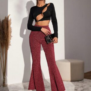 SHEIN PETITE T-Shirt Court Découpé À Anneau O Lien Devant