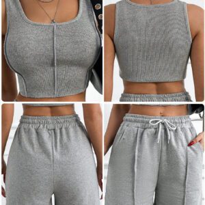 Ensemble top et short de sport en tissu côtelé