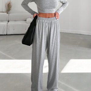 Cottnline T-shirt court col montant et pantalon à jambe droite