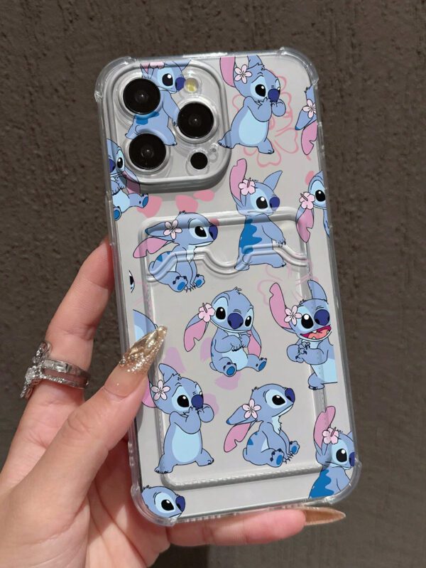 Disney Étui de téléphone transparent en TPU avec motif Stitch rigolo, compatible avec les téléphones Apple – Image 2