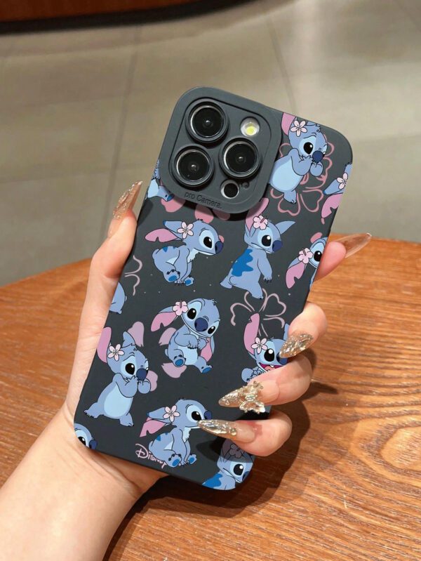 Disney Étui de téléphone transparent en TPU avec motif Stitch rigolo, compatible avec les téléphones Apple – Image 3