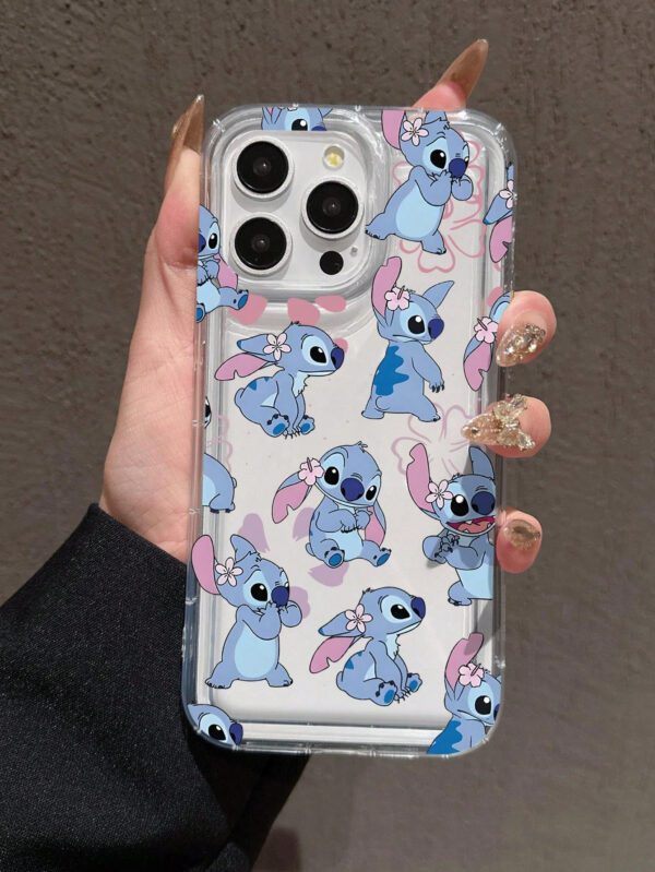 Disney Étui de téléphone transparent en TPU avec motif Stitch rigolo, compatible avec les téléphones Apple – Image 4