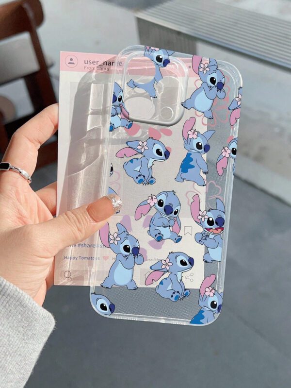Disney Étui de téléphone transparent en TPU avec motif Stitch rigolo, compatible avec les téléphones Apple – Image 9