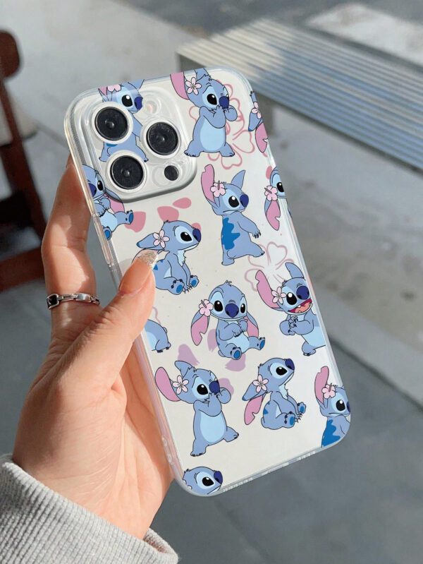 Disney Étui de téléphone transparent en TPU avec motif Stitch rigolo, compatible avec les téléphones Apple – Image 10