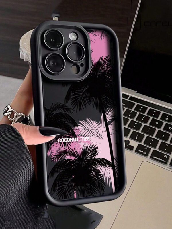 1 pièce Coque de téléphone personnalisée à conception simple de palmier, épaissie et antichoc, compatible avec les séries iPhone 11/12/13/14/11pro/12pro/13pro/14pro/Xr/15/15pro/15promax, Samsung
