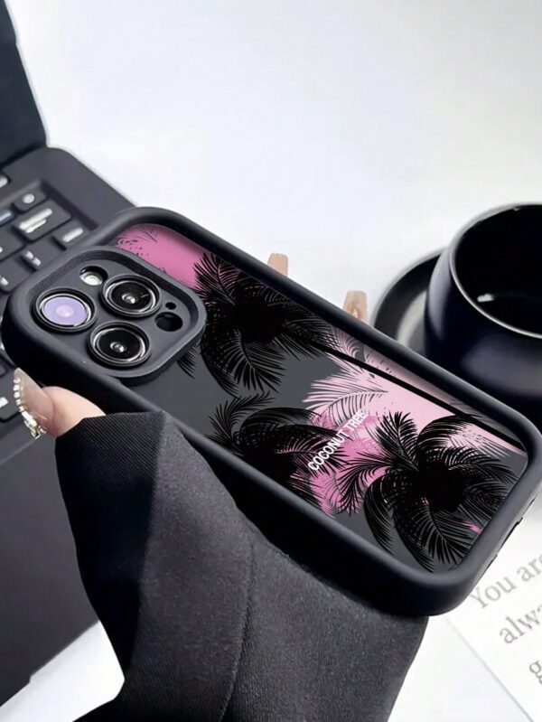 1 pièce Coque de téléphone personnalisée à conception simple de palmier, épaissie et antichoc, compatible avec les séries iPhone 11/12/13/14/11pro/12pro/13pro/14pro/Xr/15/15pro/15promax, Samsung – Image 4