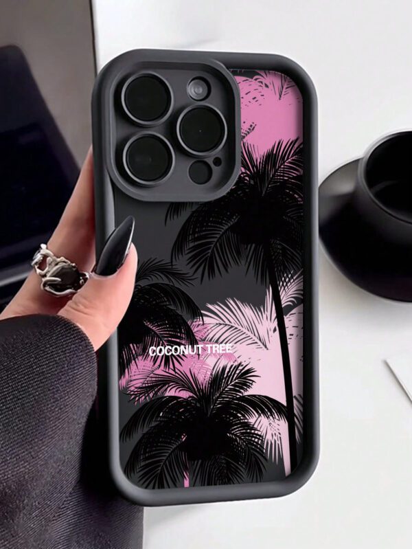 1 pièce Coque de téléphone personnalisée à conception simple de palmier, épaissie et antichoc, compatible avec les séries iPhone 11/12/13/14/11pro/12pro/13pro/14pro/Xr/15/15pro/15promax, Samsung – Image 6