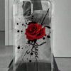 Coque de téléphone à motif de fleur de rose, design éclaboussure de rose, style artistique, choix tendance, coque de téléphone artistique transparente, compatible avec iPhone et Galaxy, Série iPhone 11/13/14/15/16, Galaxy A23 5G