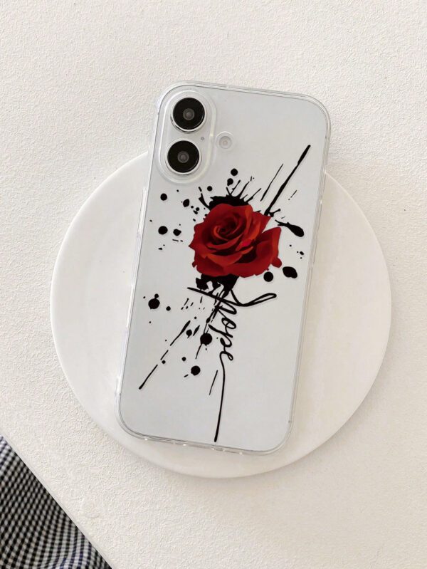 Coque de téléphone à motif de fleur de rose, design éclaboussure de rose, style artistique, choix tendance, coque de téléphone artistique transparente, compatible avec iPhone et Galaxy, Série iPhone 11/13/14/15/16, Galaxy A23 5G – Image 7