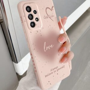 Étui de téléphone à graphique de lettre rose de la Saint-Valentin avec dragonne