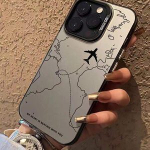 Coque de protection de base TPU au design d'itinéraire d'avion inspiré de voyage, compatible avec iPhone 15/15Plus/15Pro/15ProMax, 14/14Plus/14Pro/14ProMax, 13/13Pro/13ProMax, 12/12Pro/12ProMax, 11/11Pro Max, 7/8, X/XS - Samsung S24 U.S23 Durable, anti-poussière, élégant