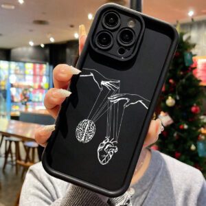 1 pièce Étui de téléphone en silicone épais et doux, antichoc, avec un dessin anatomique créatif d'organe, compatible avec iPhone, iPhone 16, iPhone 16 Pro Max, iPhone 16 Pro, iPhone 16 Plus
