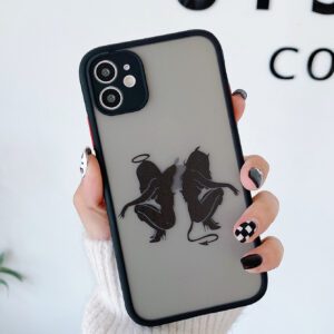 Coque de téléphone transparente avec graphique de dessin animé de pomme, compatible avec iPhone 11, iPhone 13, iPhone 14 Pro Max