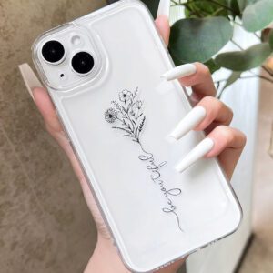 Coque de téléphone transparente avec motif floral pomme