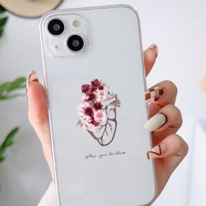 Coque De Téléphone Transparente Fleuri