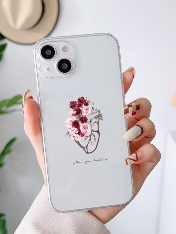 Coque De Téléphone Transparente Fleuri