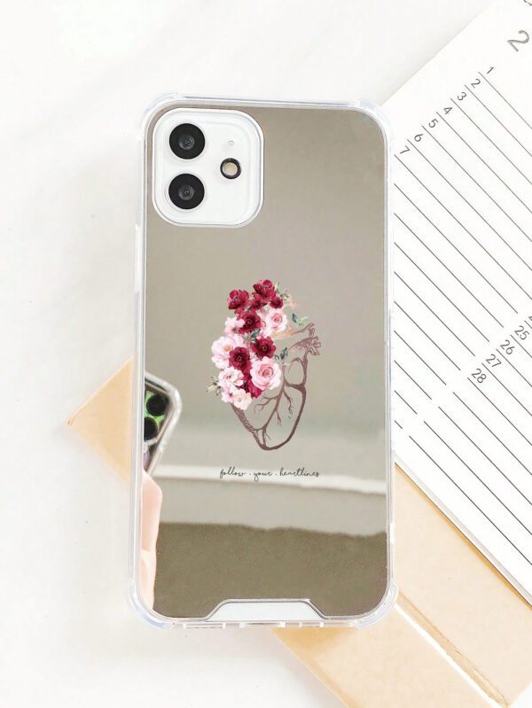 Coque De Téléphone Transparente Fleuri – Image 2