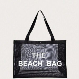 Sac de plage en maille en nylon avec imprimé alphabet, grande capacité, à utiliser pour soi-même ou à offrir en cadeau, sac de plage, sac de vacances pour amis, mère, professeurs, cadeau fête des mères, sac d'école, sac à dos retour à l'école, grande capacité, portable, pliable, convient aux adolescentes, femmes, étudiantes, parfait pour le retour à l'école, collège, école moyenne, lycée