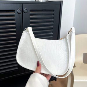 Sac à bandoulière à fermeture éclair minimaliste de couleur unie tendance et simple, sac croissant, sac à bandoulière à fermeture éclair, porte-monnaie de couleur unie, sac bordeaux et cadeau idéal pour le Nouvel An, sac bordeaux à la mode