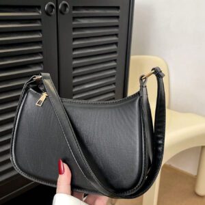 Sac à bandoulière à fermeture éclair minimaliste de couleur unie tendance et simple, sac croissant, sac à bandoulière à fermeture éclair, porte-monnaie de couleur unie, sac bordeaux et cadeau idéal pour le Nouvel An, sac bordeaux à la mode