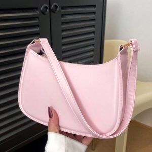 Sac à bandoulière à fermeture éclair minimaliste de couleur unie tendance et simple, sac croissant, sac à bandoulière à fermeture éclair, porte-monnaie de couleur unie, sac bordeaux et cadeau idéal pour le Nouvel An, sac bordeaux à la mode