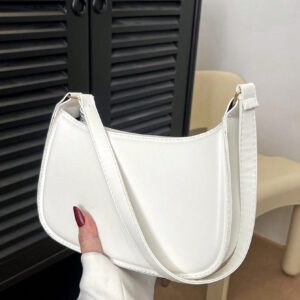Sac à bandoulière à fermeture éclair minimaliste de couleur unie tendance et simple, sac croissant, sac à bandoulière à fermeture éclair, porte-monnaie de couleur unie, sac bordeaux et cadeau idéal pour le Nouvel An, sac bordeaux à la mode