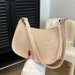 Sac à bandoulière à fermeture éclair minimaliste de couleur unie tendance et simple, sac croissant, sac à bandoulière à fermeture éclair, porte-monnaie de couleur unie, sac bordeaux et cadeau idéal pour le Nouvel An, sac bordeaux à la mode