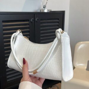 Sac à bandoulière à fermeture éclair minimaliste de couleur unie tendance et simple, sac croissant, sac à bandoulière à fermeture éclair, porte-monnaie de couleur unie, sac bordeaux et cadeau idéal pour le Nouvel An, sac bordeaux à la mode