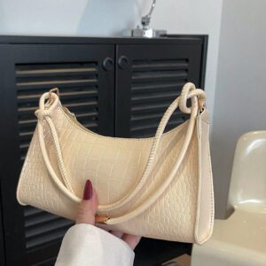 Sac à bandoulière à fermeture éclair minimaliste de couleur unie tendance et simple, sac croissant, sac à bandoulière à fermeture éclair, porte-monnaie de couleur unie, sac bordeaux et cadeau idéal pour le Nouvel An, sac bordeaux à la mode