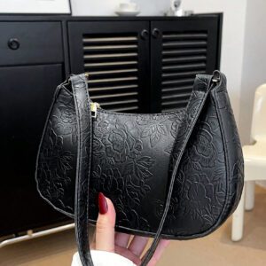Sac à bandoulière à fermeture éclair minimaliste de couleur unie tendance et simple, sac croissant, sac à bandoulière à fermeture éclair, porte-monnaie de couleur unie, sac bordeaux et cadeau idéal pour le Nouvel An, sac bordeaux à la mode