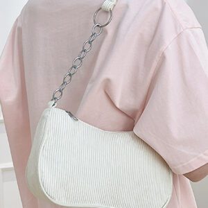Sac léger et décontracté en velours côtelé avec chaîne à bandoulière pour adolescentes, femmes, étudiantes, recrues et cols blancs, parfait pour le bureau, l'université, le travail, les affaires, les déplacements domicile-travail
