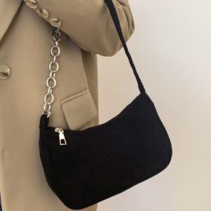 Sac léger et décontracté en velours côtelé avec chaîne à bandoulière pour adolescentes, femmes, étudiantes, recrues et cols blancs, parfait pour le bureau, l'université, le travail, les affaires, les déplacements domicile-travail