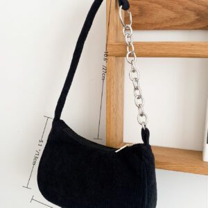 Sac léger et décontracté en velours côtelé avec chaîne à bandoulière pour adolescentes, femmes, étudiantes, recrues et cols blancs, parfait pour le bureau, l'université, le travail, les affaires, les déplacements domicile-travail