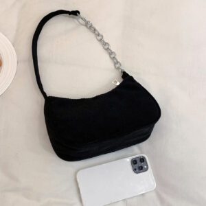 Sac léger et décontracté en velours côtelé avec chaîne à bandoulière pour adolescentes, femmes, étudiantes, recrues et cols blancs, parfait pour le bureau, l'université, le travail, les affaires, les déplacements domicile-travail