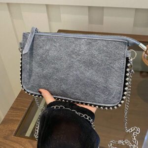 Nouveau sac à main tendance craquelé à l'épaule en forme d'enveloppe avec perles, sac bandoulière et sac à main à la mode pour femmes, commerce extérieur tendance