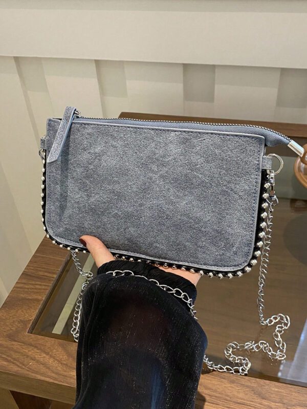 Nouveau sac à main tendance craquelé à l'épaule en forme d'enveloppe avec perles, sac bandoulière et sac à main à la mode pour femmes, commerce extérieur tendance