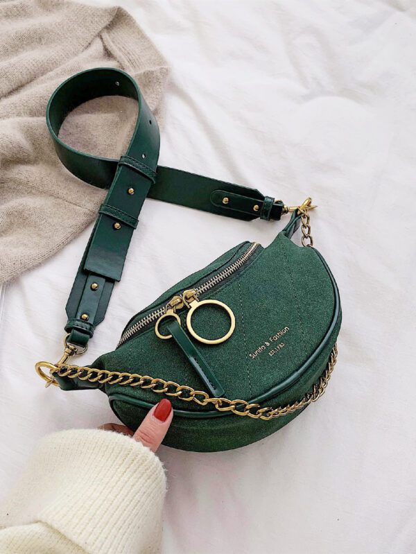 Sac de poitrine casual pour femmes de conception simple et de couleur unie, accessoire tendance assorti pour l'automne/l'hiver avec finition mate et élégante