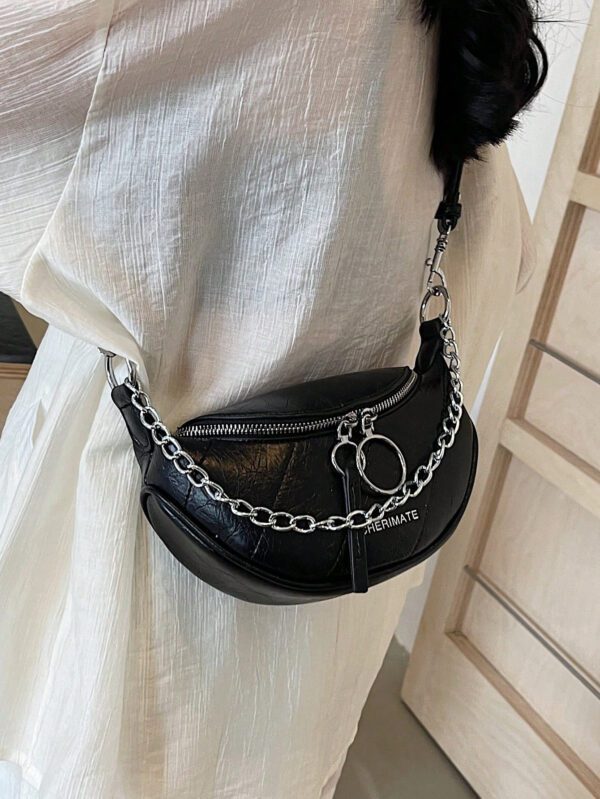 Sac de poitrine casual pour femmes de conception simple et de couleur unie, accessoire tendance assorti pour l'automne/l'hiver avec finition mate et élégante – Image 2